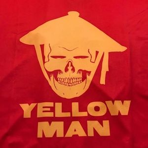 YELLOWMAN SKULL MAN in Hat light red T-shirt XXL